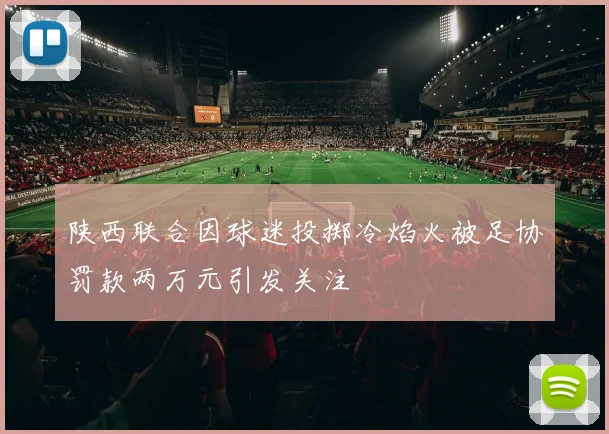 陕西联合因球迷投掷冷焰火被足协罚款两万元引发关注